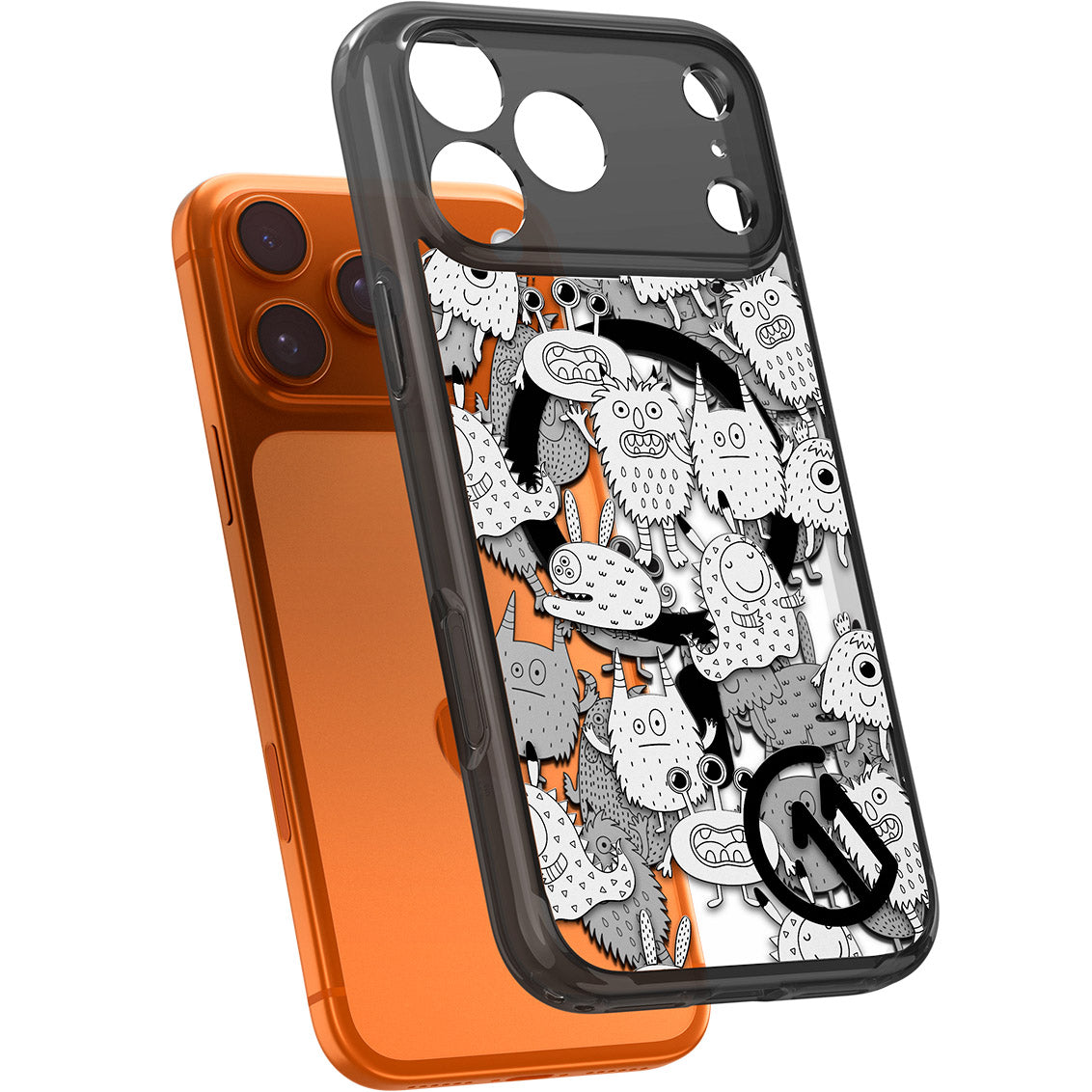 Handyhülle für iPhone 17 Pro, Spigen Ultra Hybrid T Mag (CC) mit MagSafe, Grau-Gemustert (C11 Inkverse)