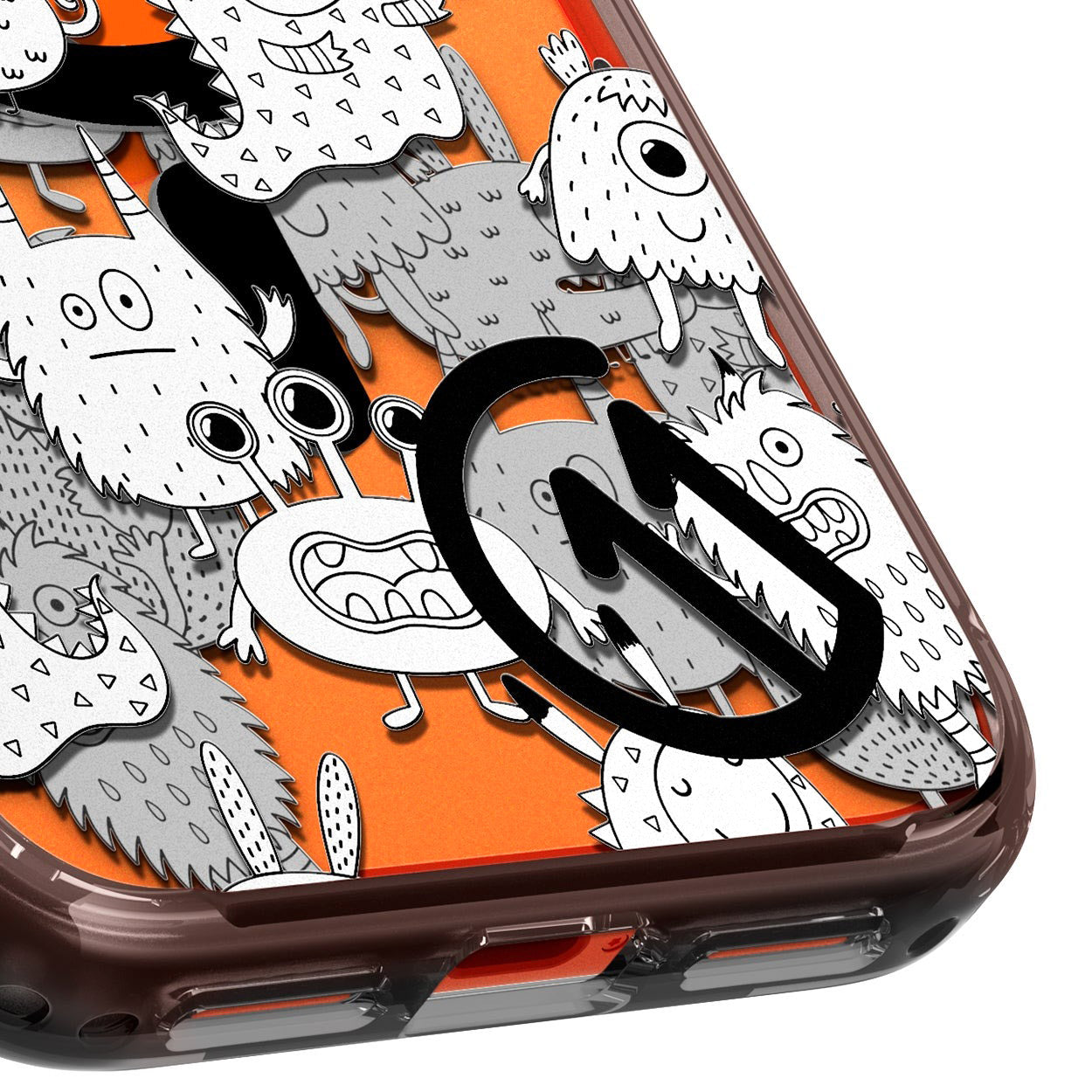 Handyhülle für iPhone 17 Pro, Spigen Ultra Hybrid T Mag (CC) mit MagSafe, Grau-Gemustert (C11 Inkverse)