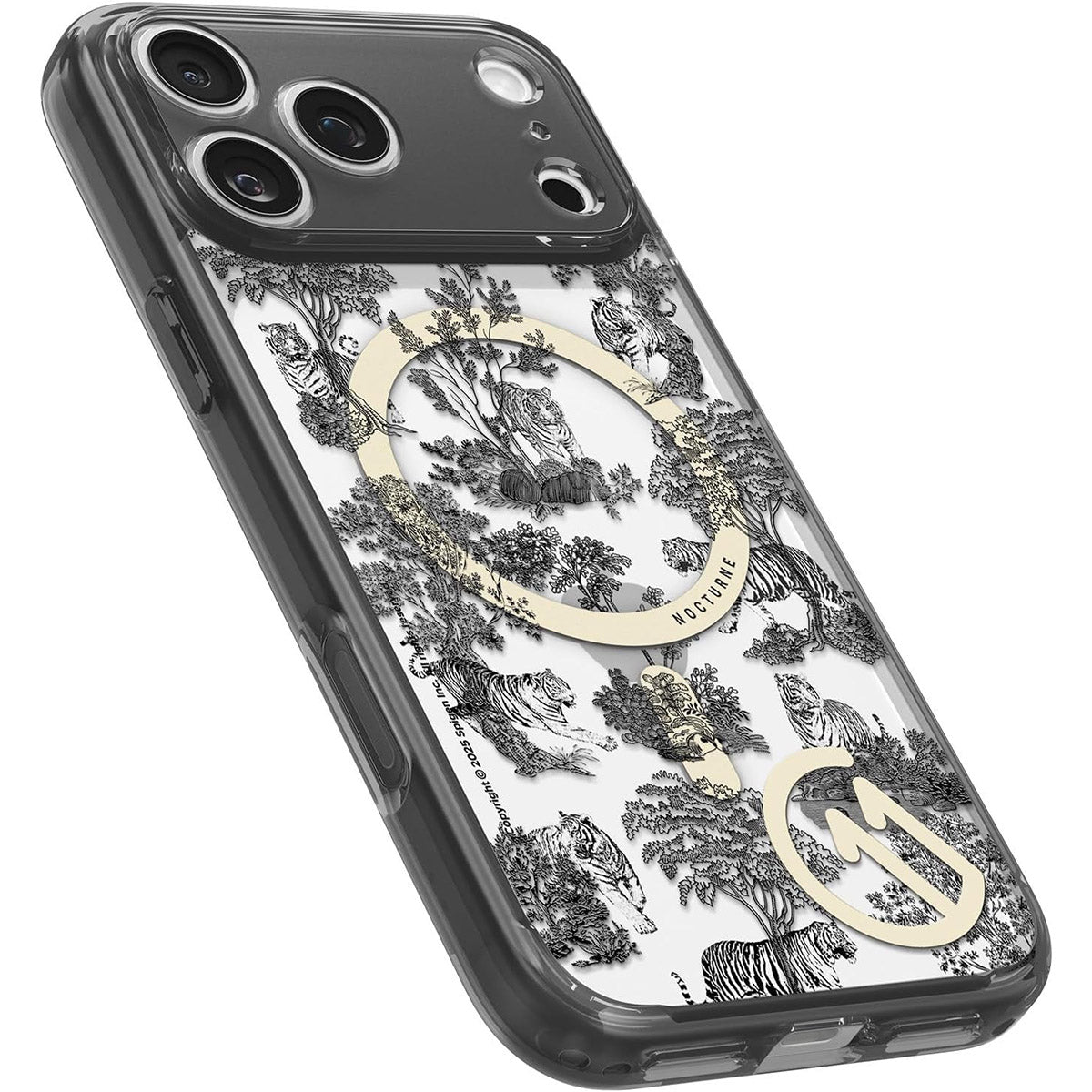 Handyhülle für iPhone 17 Pro, Spigen Ultra Hybrid T Mag (CC) mit MagSafe, Transparent-Gemustert (C11 Nocturne)