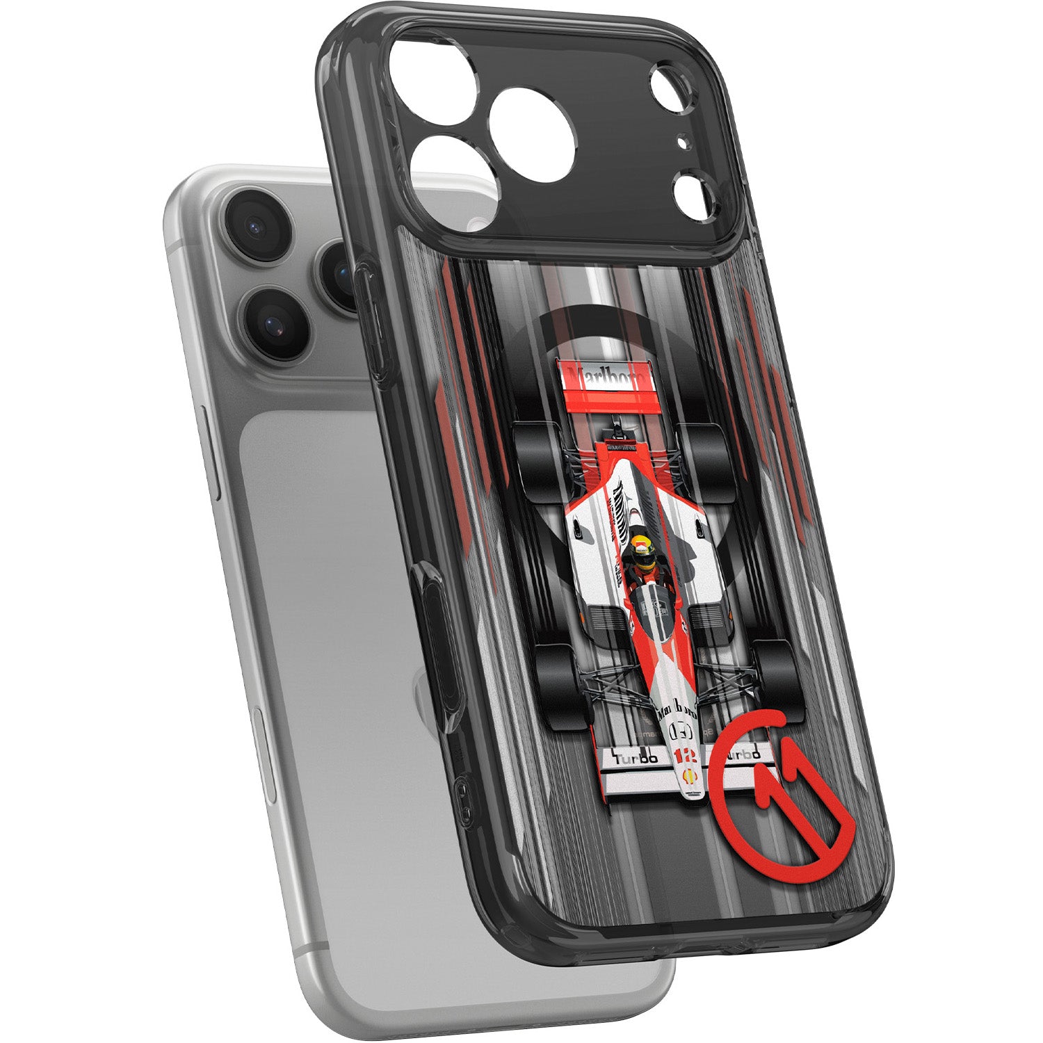 Handyhülle für iPhone 17 Pro, Spigen Ultra Hybrid T Mag (CC) mit MagSafe, Grau-Gemustert (C11 Turbo)