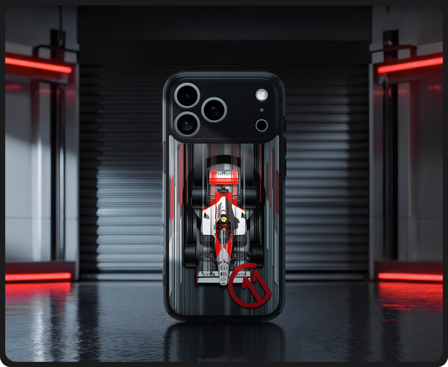 Handyhülle für iPhone 17 Pro, Spigen Ultra Hybrid T Mag (CC) mit MagSafe, Grau-Gemustert (C11 Turbo)