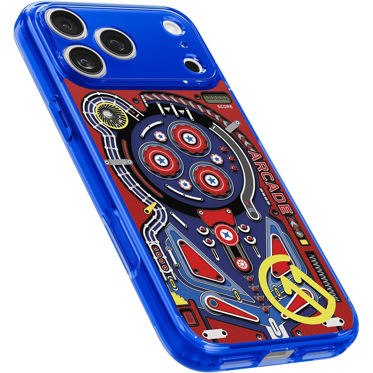 Handyhülle für iPhone 17 Pro Max, Spigen Ultra Hybrid T Mag (CC) mit MagSafe, Blau-Gemustert (C11 Arcade)