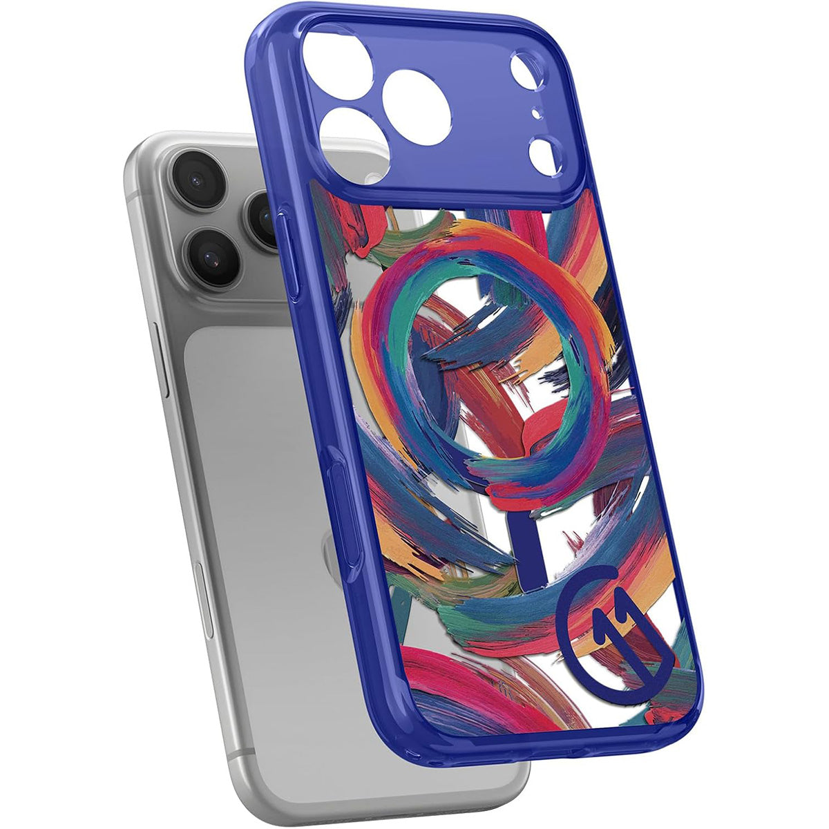Handyhülle für iPhone 17 Pro Max, Spigen Ultra Hybrid T Mag (CC) mit MagSafe, Blau-Gemustert (C11 Palette)