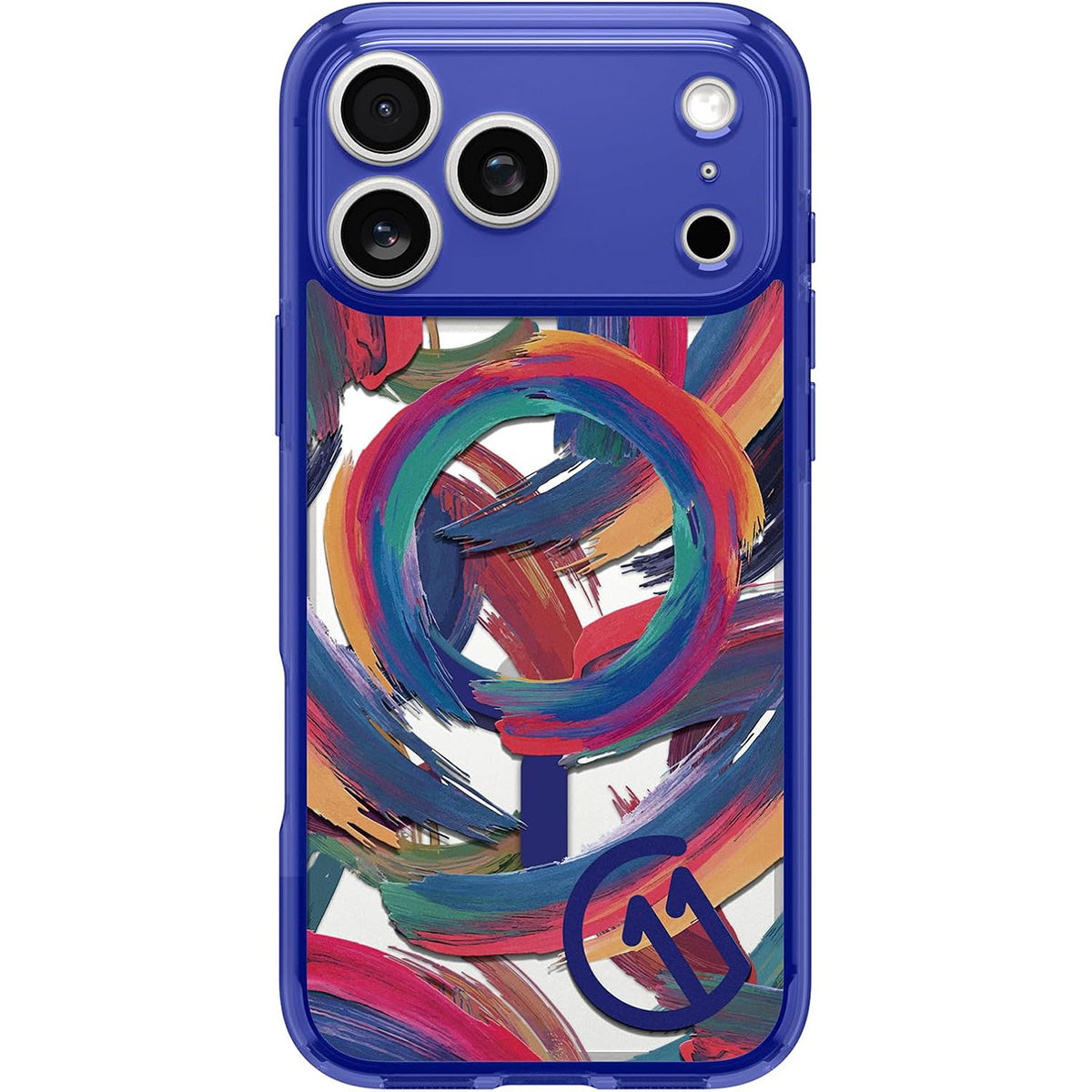 Handyhülle für iPhone 17 Pro Max, Spigen Ultra Hybrid T Mag (CC) mit MagSafe, Blau-Gemustert (C11 Palette)