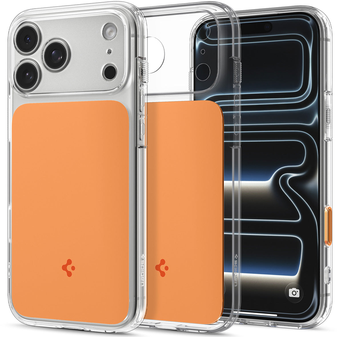Handyhülle für iPhone 18 Pro Max, Spigen Ultra Hybrid T Mag (CC) mit MagSafe, Transparent-Orange (1/15)