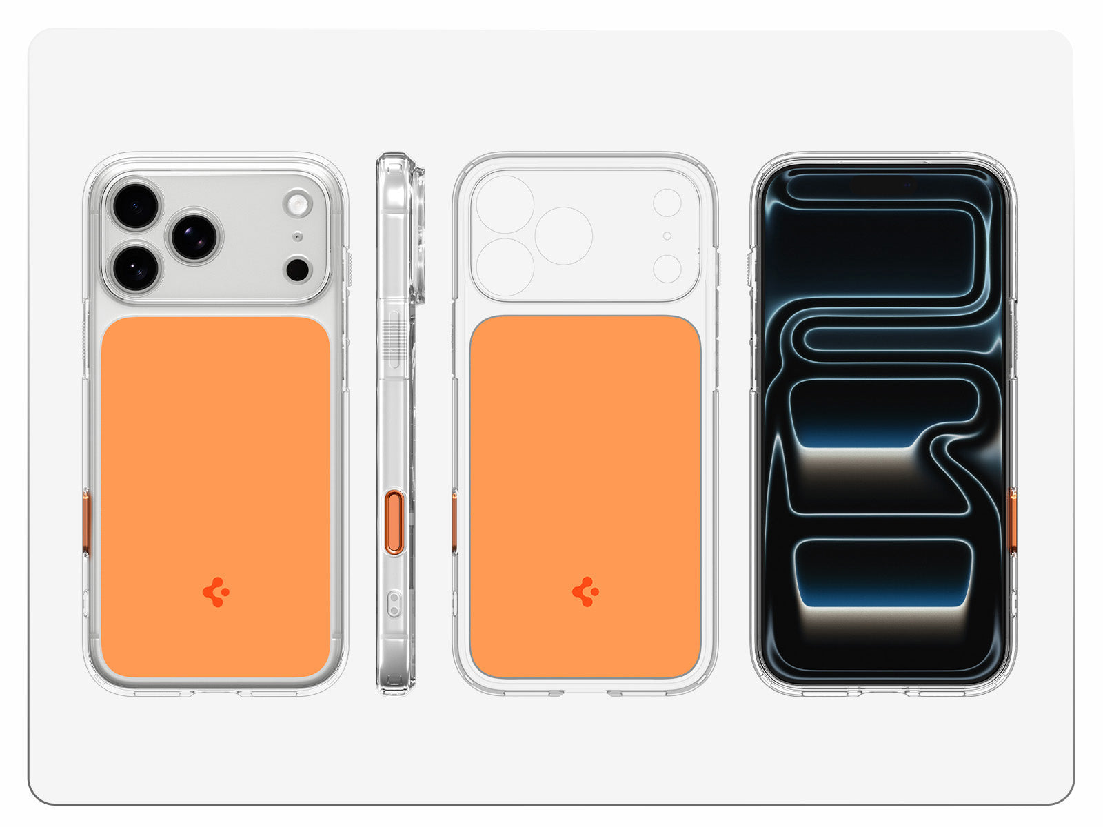 Handyhülle für iPhone 18 Pro Max, Spigen Ultra Hybrid T Mag (CC) mit MagSafe, Transparent-Orange (3/15)