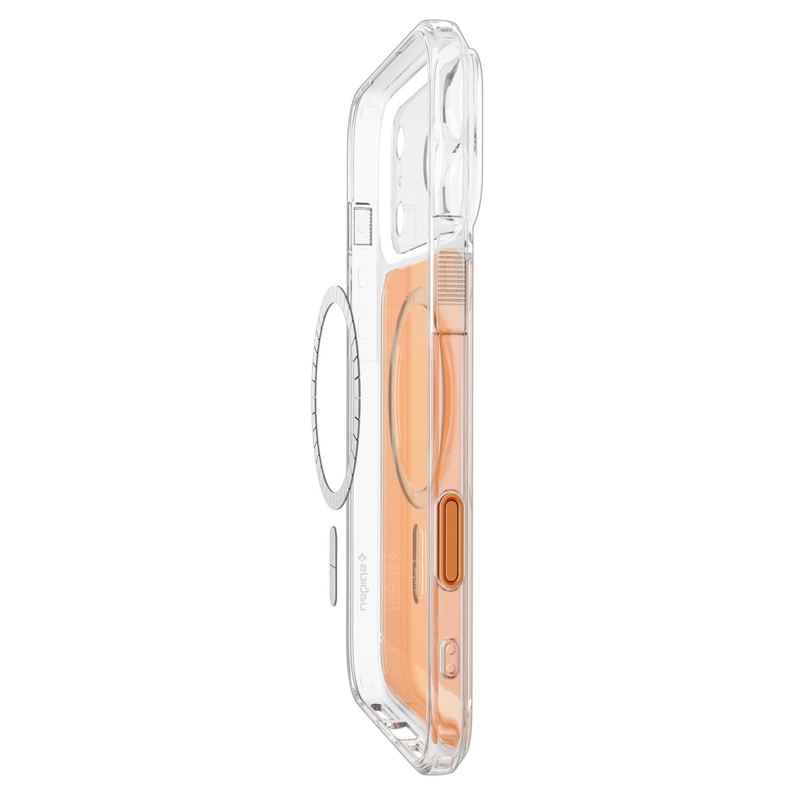 Handyhülle für iPhone 18 Pro Max, Spigen Ultra Hybrid T Mag (CC) mit MagSafe, Transparent-Orange (15/15)