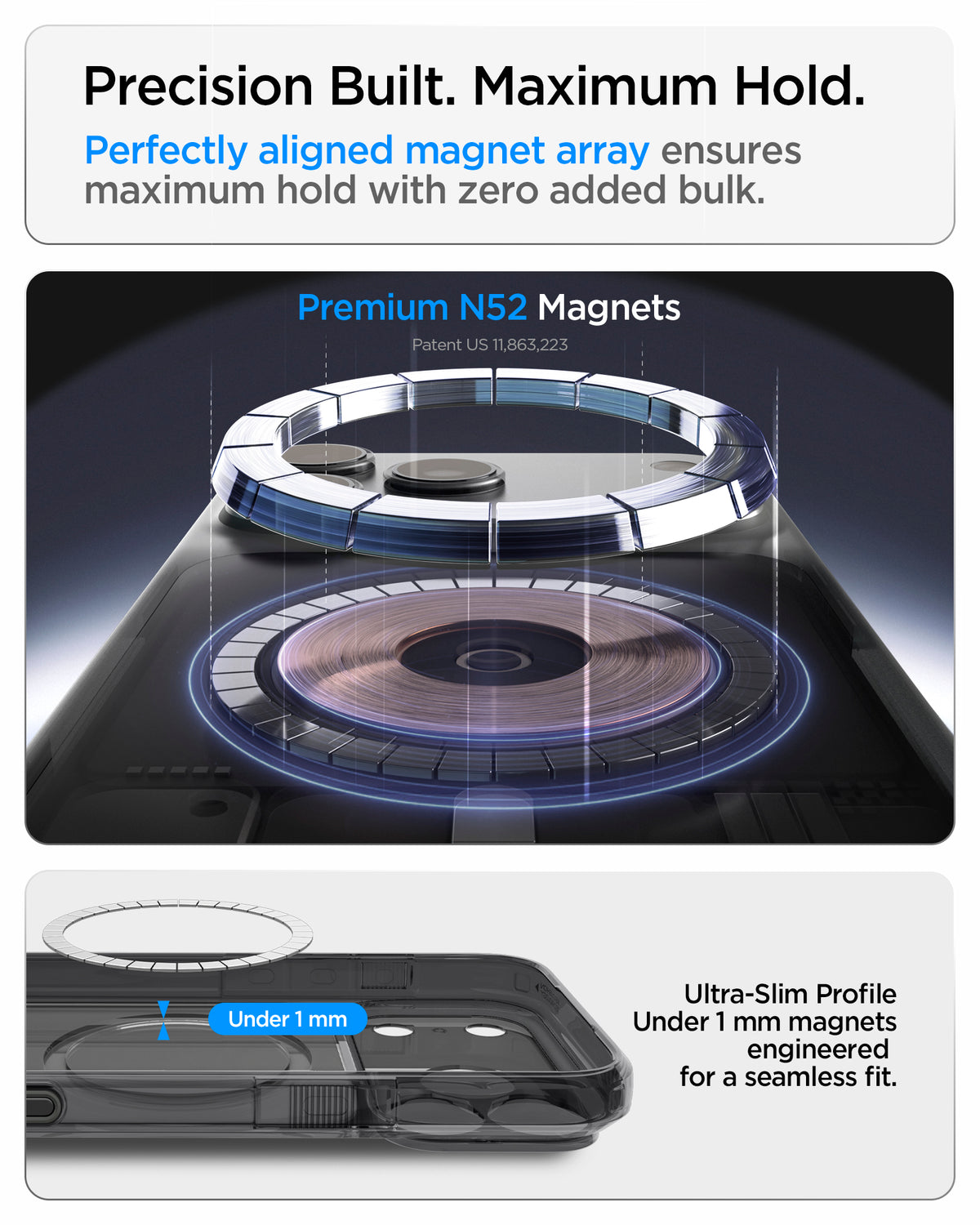 Handyhülle für iPhone 18 Pro Max, Spigen Ultra Hybrid T Mag (CC) mit MagSafe, Rauchfarben-Schwarz (4/15)