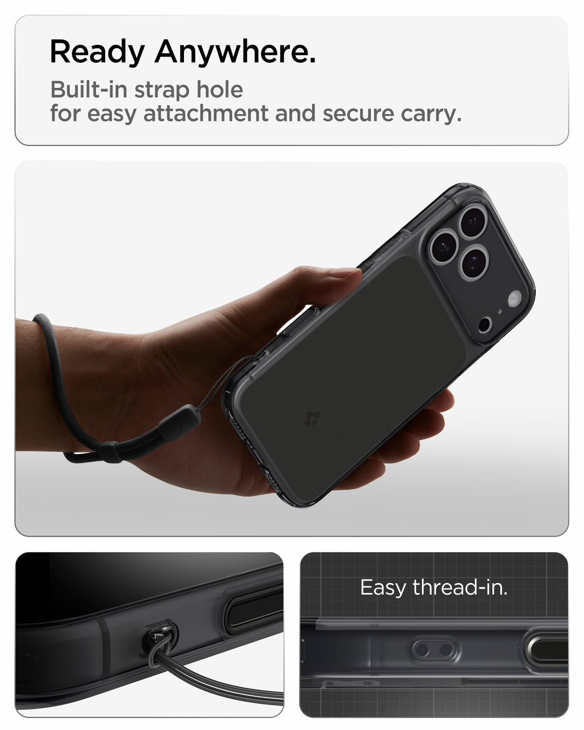 Handyhülle für iPhone 18 Pro Max, Spigen Ultra Hybrid T Mag (CC) mit MagSafe, Rauchfarben-Schwarz (8/15)