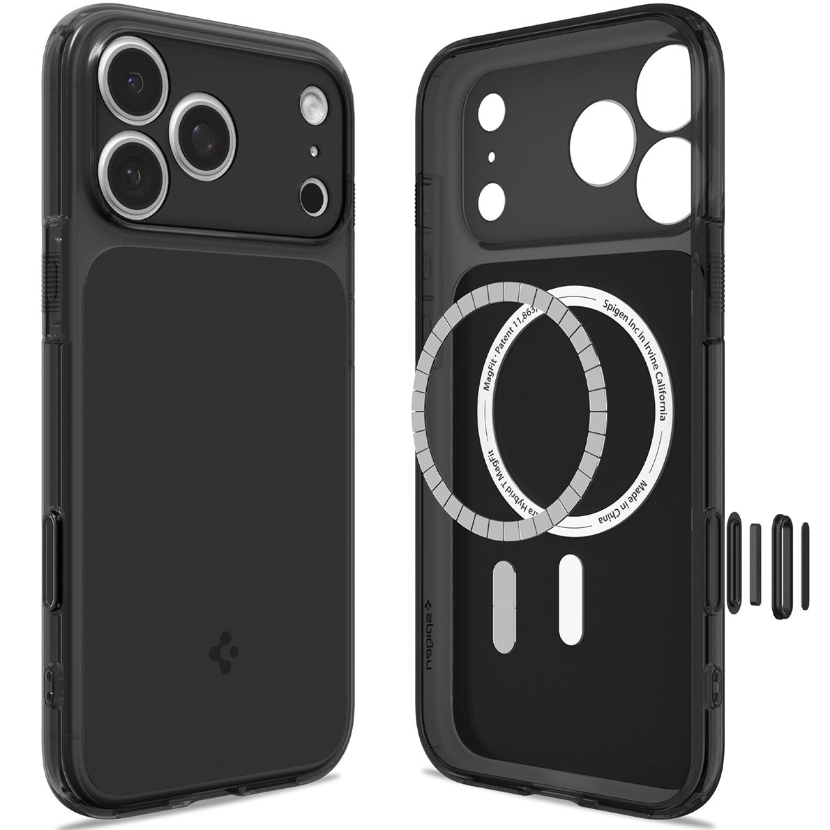 Handyhülle für iPhone 18 Pro Max, Spigen Ultra Hybrid T Mag (CC) mit MagSafe, Rauchfarben-Schwarz (9/15)