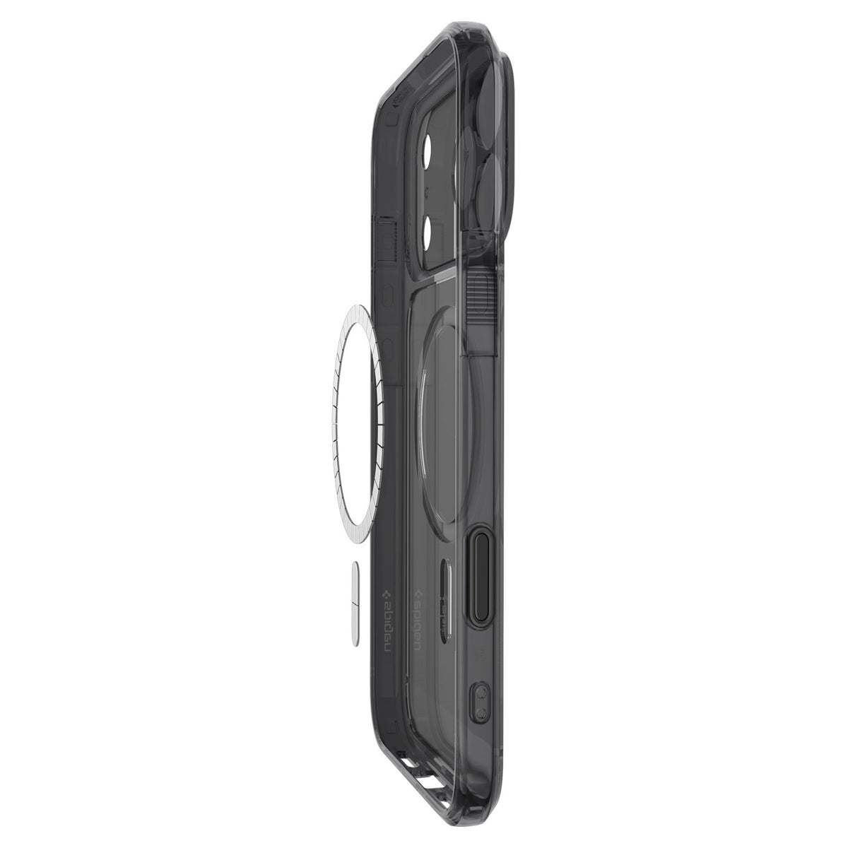 Handyhülle für iPhone 18 Pro Max, Spigen Ultra Hybrid T Mag (CC) mit MagSafe, Rauchfarben-Schwarz (15/15)