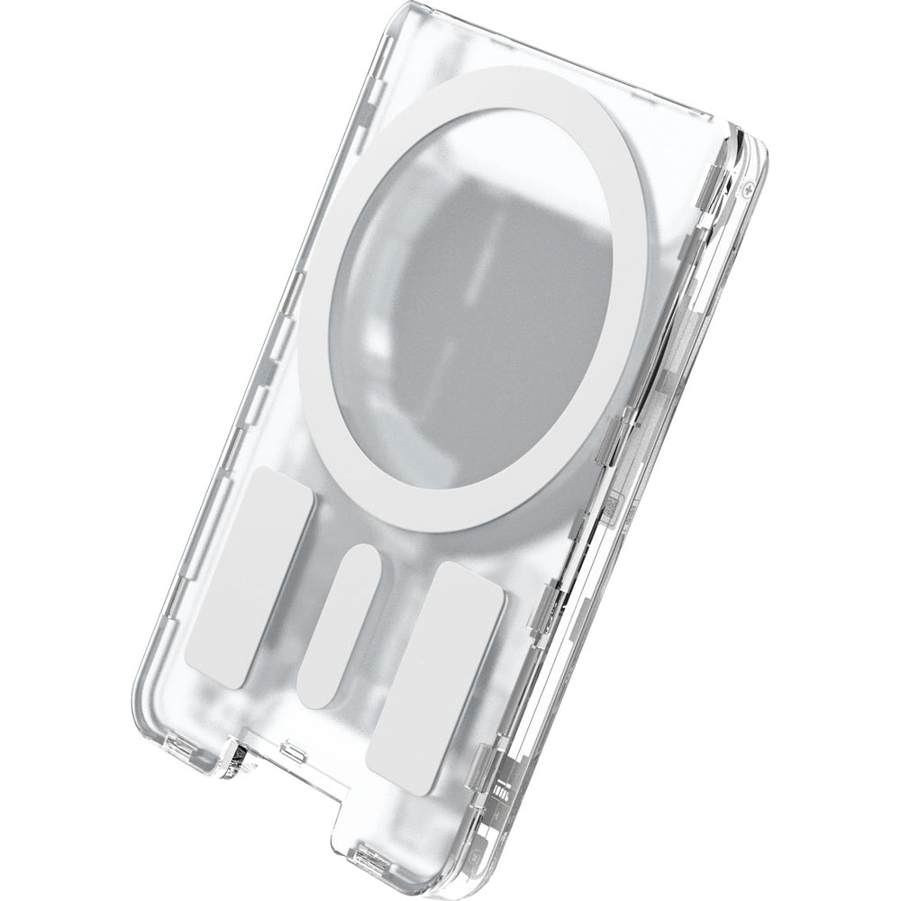 Kartenetui mit MagSafe, Spigen Ultra Hybrid Mag Wallet, Weiß-Grau (Zero One)