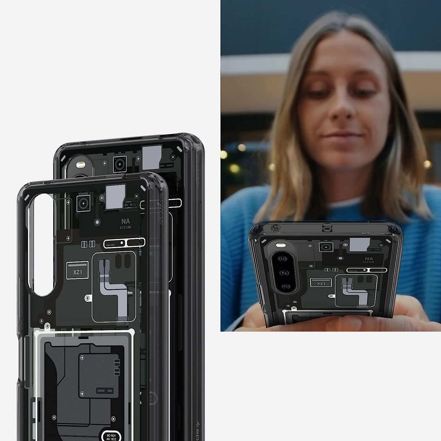 Schutzhülle Spigen Ultra Hybrid für Xperia 10 V, Rauchfarben-Grau (Zero One)