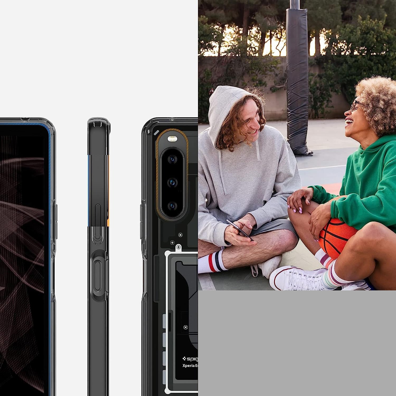 Schutzhülle Spigen Ultra Hybrid für Xperia 10 V, Rauchfarben-Grau (Zero One)