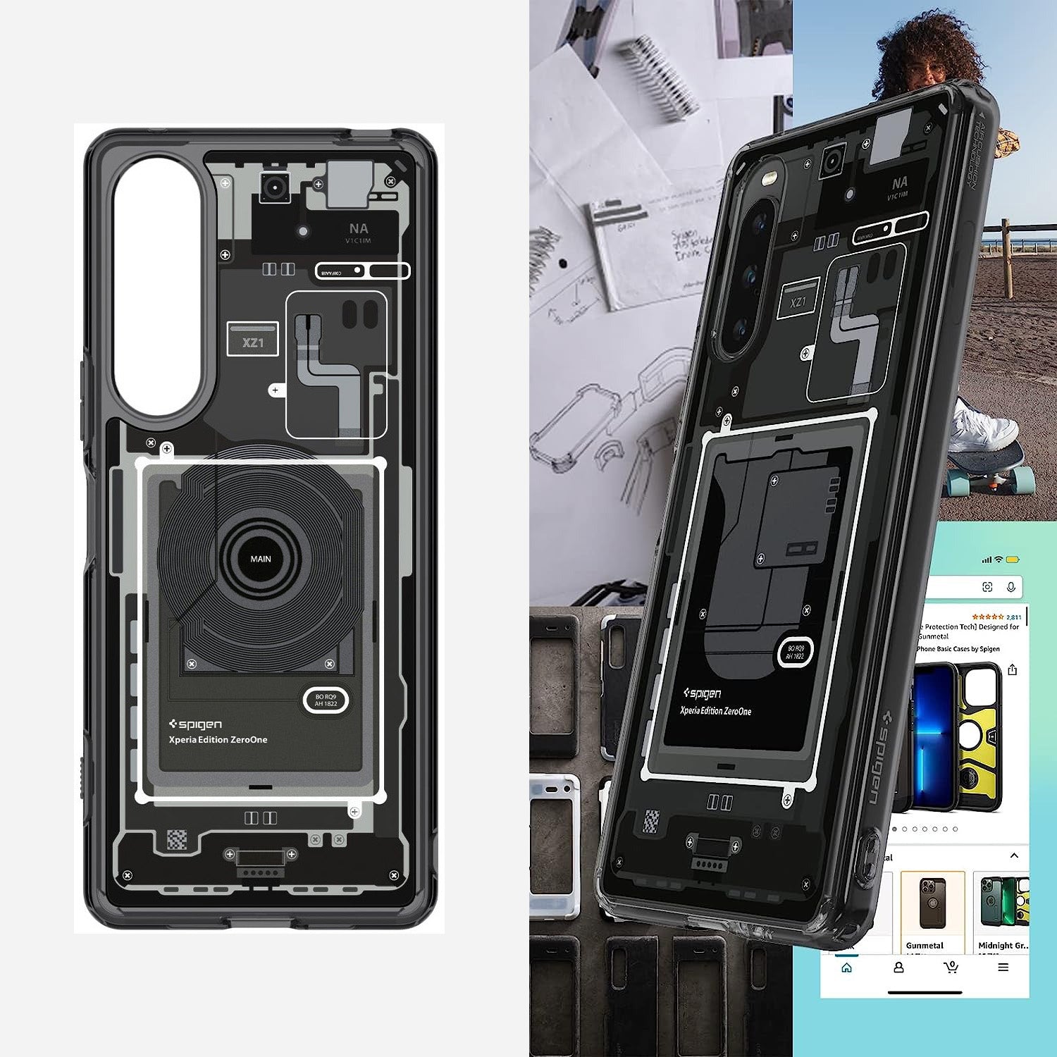 Schutzhülle Spigen Ultra Hybrid für Xperia 10 V, Rauchfarben-Grau (Zero One)