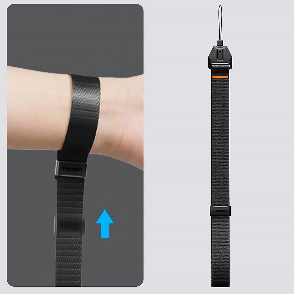 Handgelenkband für das Handy, Spigen Lanyard Strap Wrist, Schwarz