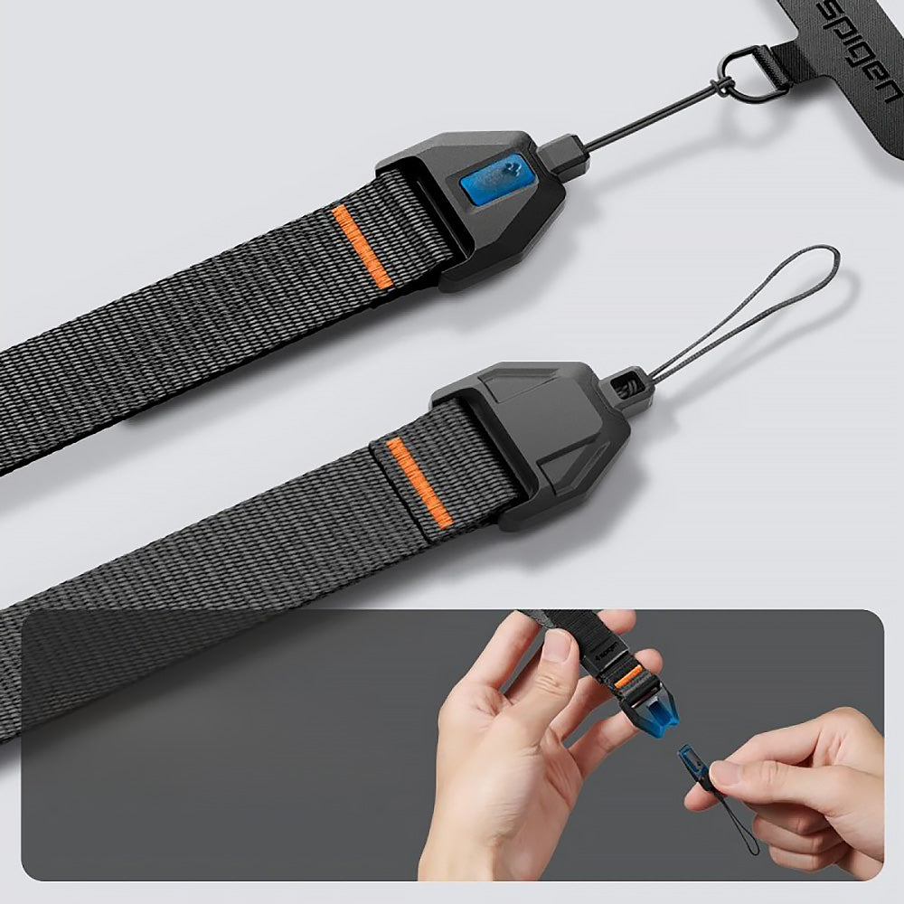 Handgelenkband für das Handy, Spigen Lanyard Strap Wrist, Schwarz