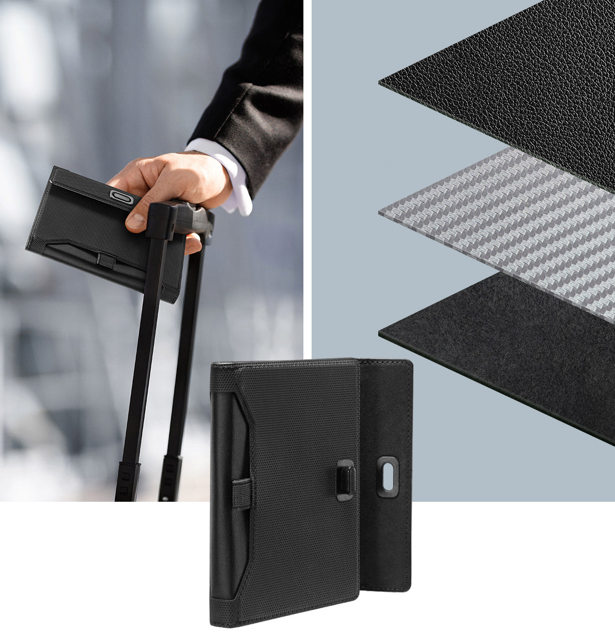 RFID-Brieftasche, Karten-/Passport-/AirTag-/Dokumentenetui, Spigen Universal Passport Holder AirTag, Schwarz