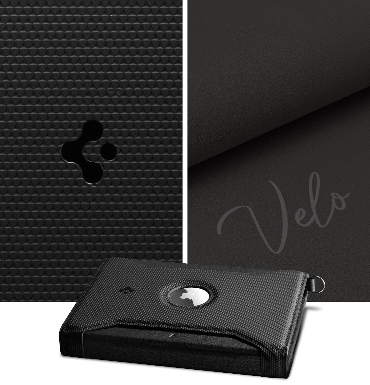 RFID-Brieftasche, Karten-/Passport-/AirTag-/Dokumentenetui, Spigen Universal Passport Holder AirTag, Schwarz
