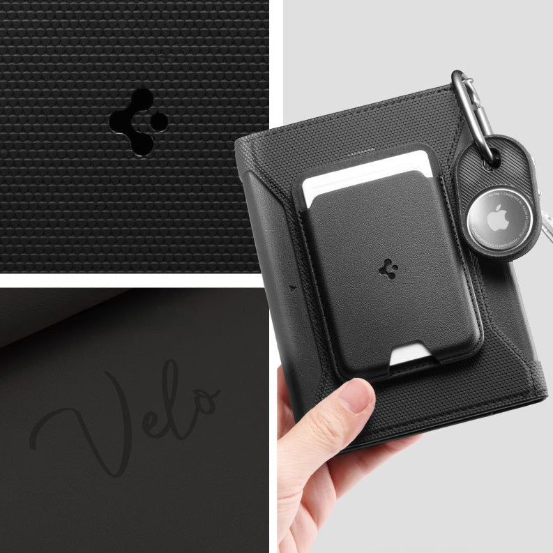 RFID-Brieftasche, Karten-/Passport-/Dokumentenetui, Spigen Universal Passport Holder with MagSafe Wallet, Schwarz