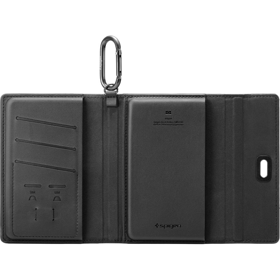 RFID-Brieftasche, Karten-/Passport-/Dokumentenetui, Spigen Universal Passport Holder with MagSafe Wallet, Schwarz