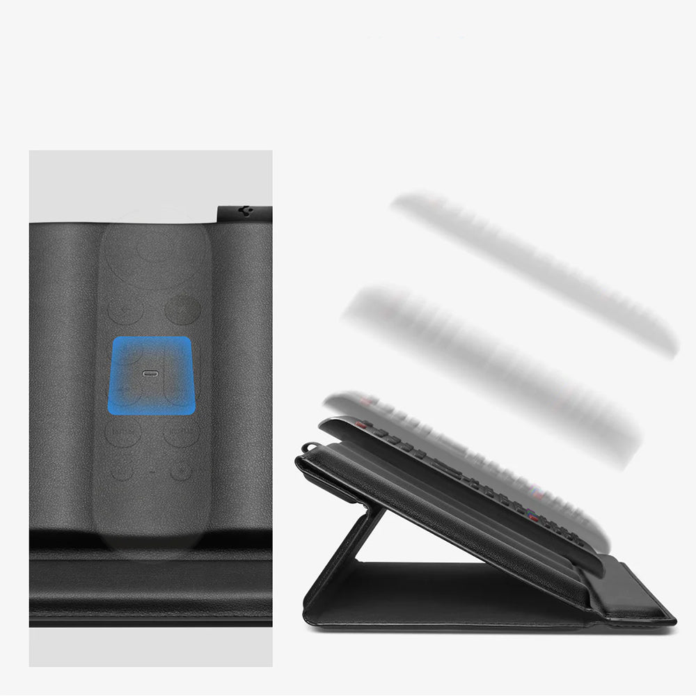 Magnetischer Halter und Organizer für Fernbedienungen, Spigen Universal Remote Control Stand, Schwarz