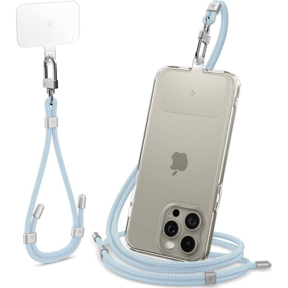 Handy-Schlüsselband, Spigen Crossbody Strap + Wrist Strap + ConTag, Blau