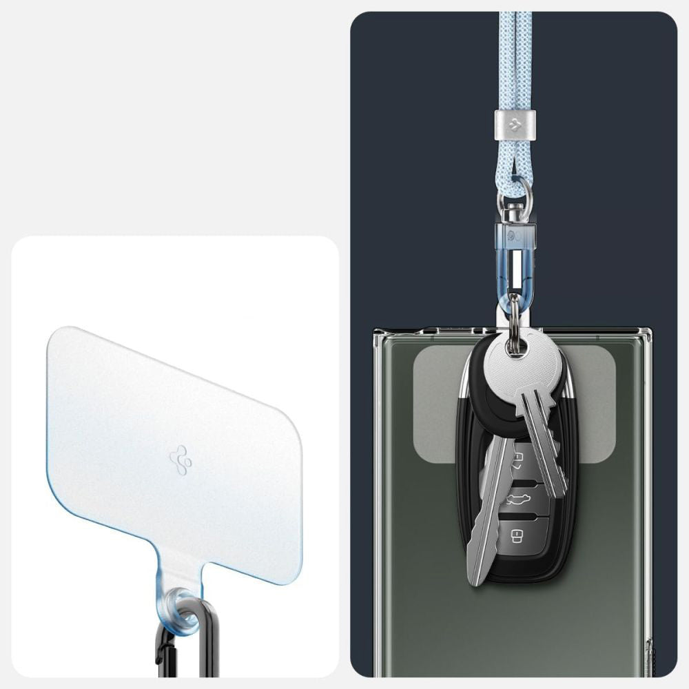 Handy-Schlüsselband, Spigen Crossbody Strap + Wrist Strap + ConTag, Blau