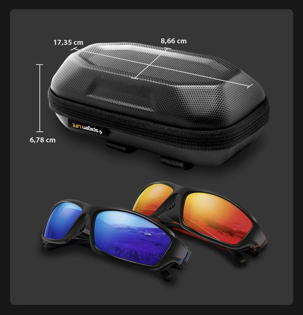 Brillenetui für Sonnenbrillen Spigen Universal Sunglass Case, Schwarz