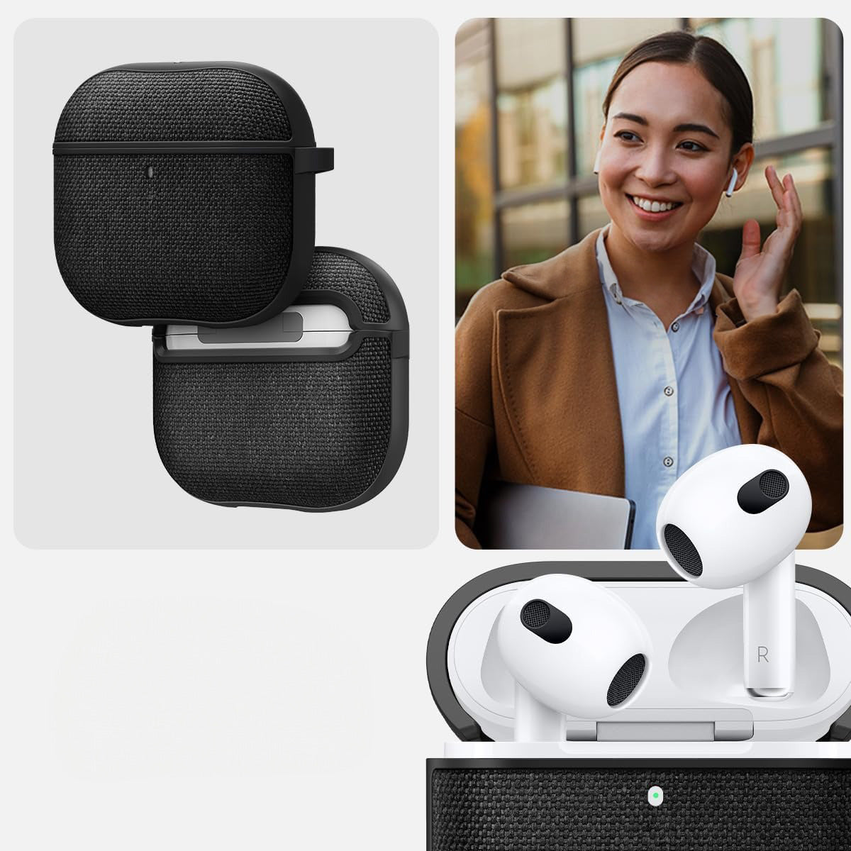 Schutzhülle für AirPods 4, Spigen Urban Fit, Schwarz