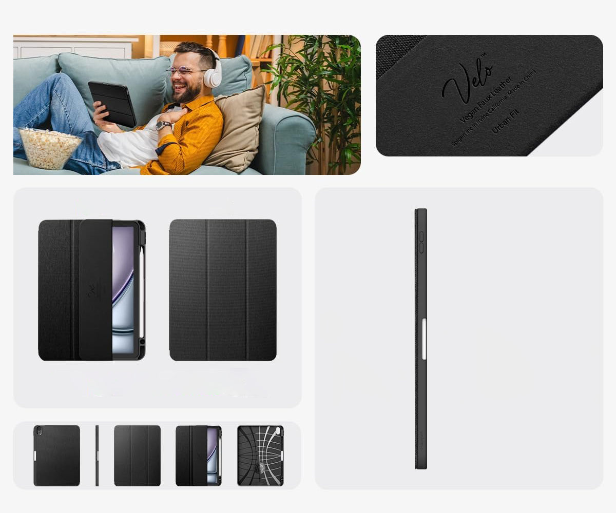 Schutzhülle für iPad Air 11" / 10.9" 2025/2024/2022/2020, Spigen Urban Fit, Schwarz