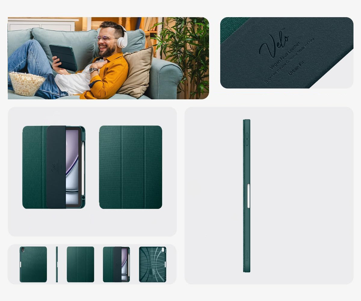 Schutzhülle für iPad Air 11" / 10.9" 2025/2024/2022/2020, Spigen Urban Fit, Grün
