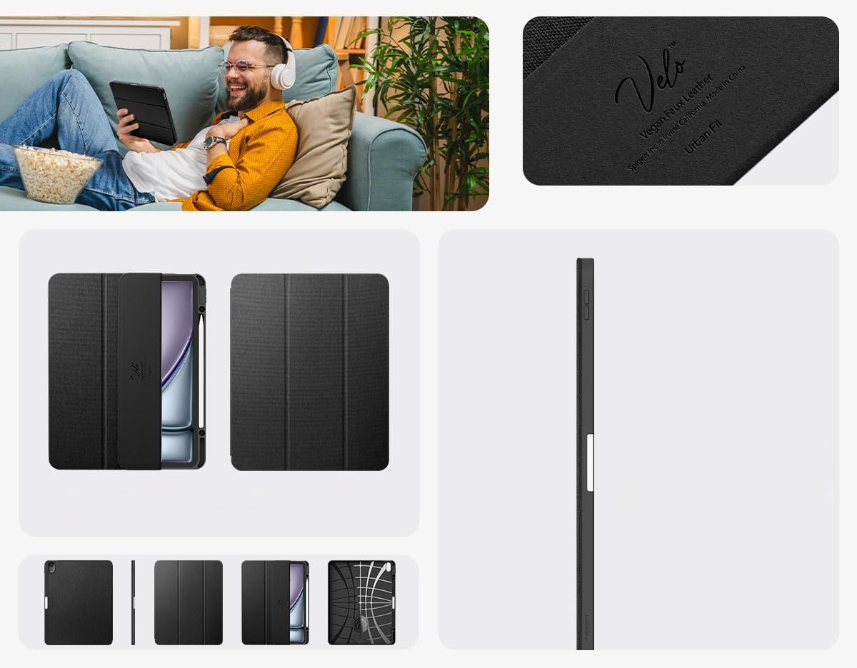 Schutzhülle für iPad Air 13" 2025 / 2024, Spigen Urban Fit, Schwarz