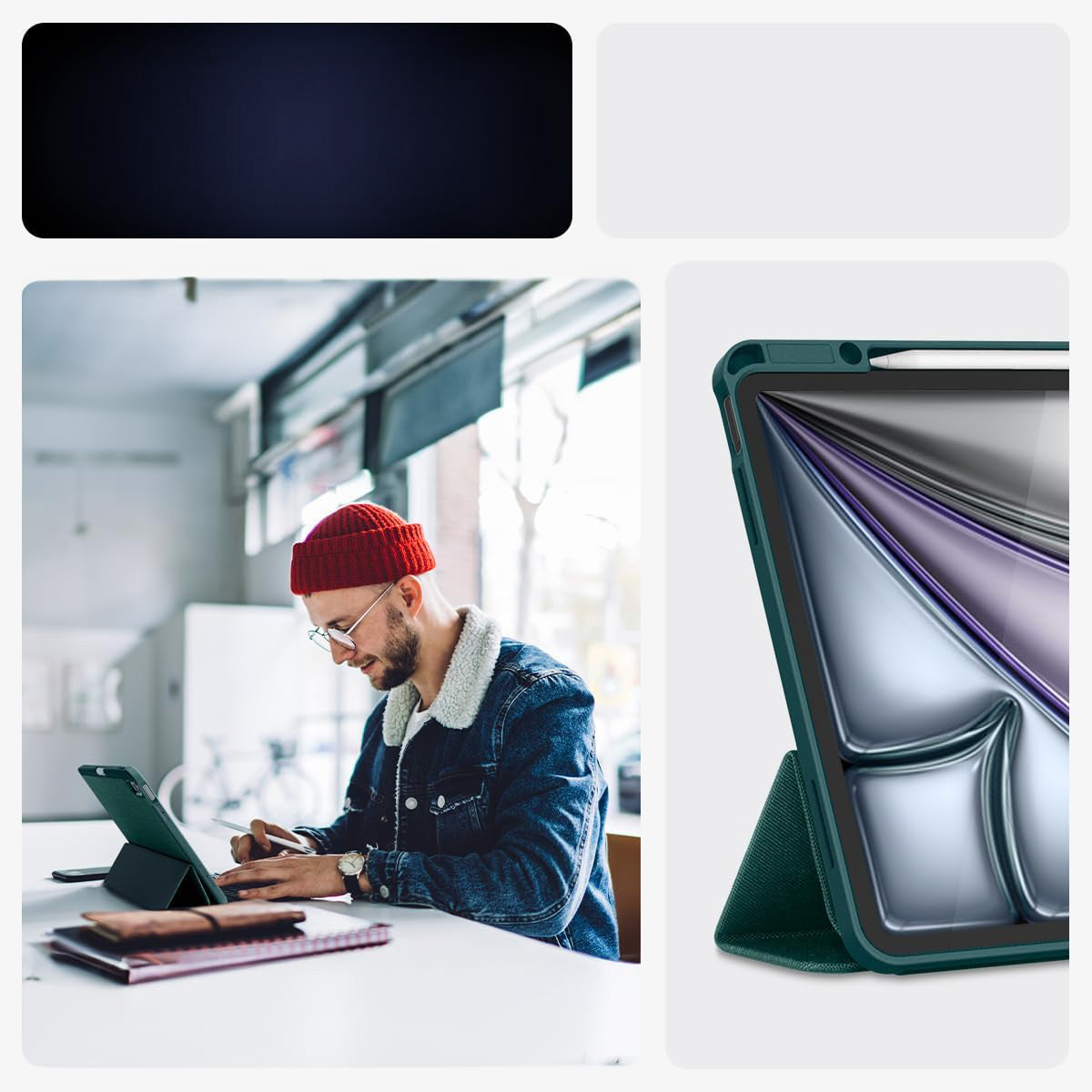 Schutzhülle für iPad Air 13" M4/M3/M2, Spigen Urban Fit, Grün
