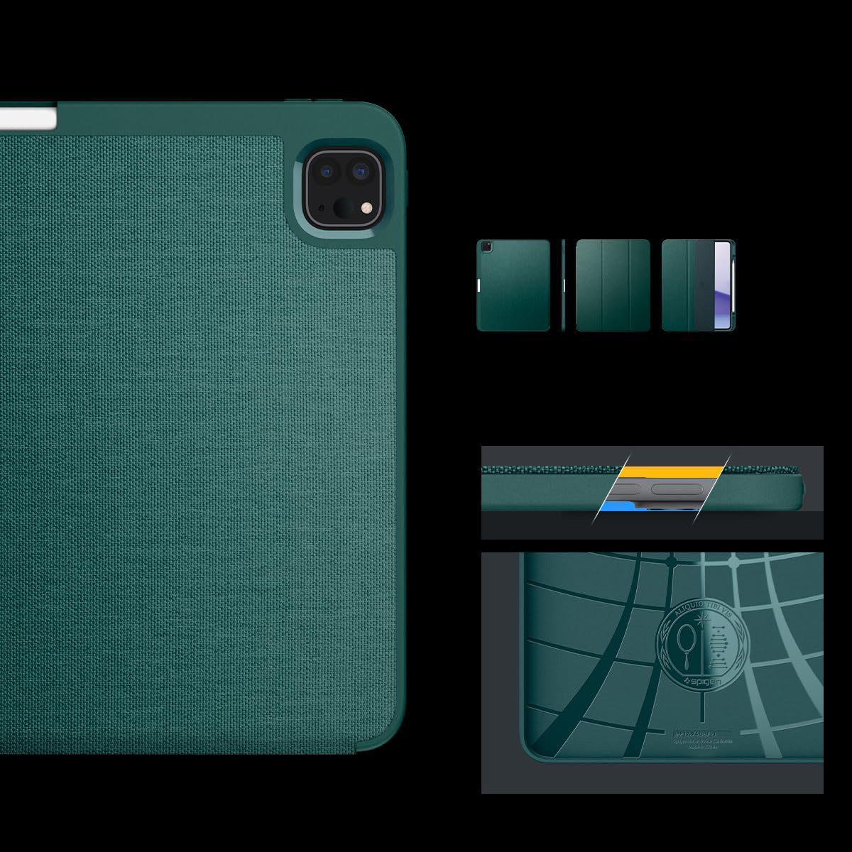Schutzhülle für iPad Pro 13" 7 gen. 2024, Spigen Urban Fit, Grün