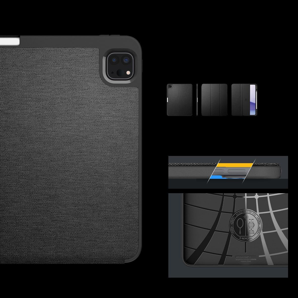 Schutzhülle für iPad Pro 13" 7 gen. 2024, Spigen Urban Fit, Schwarz