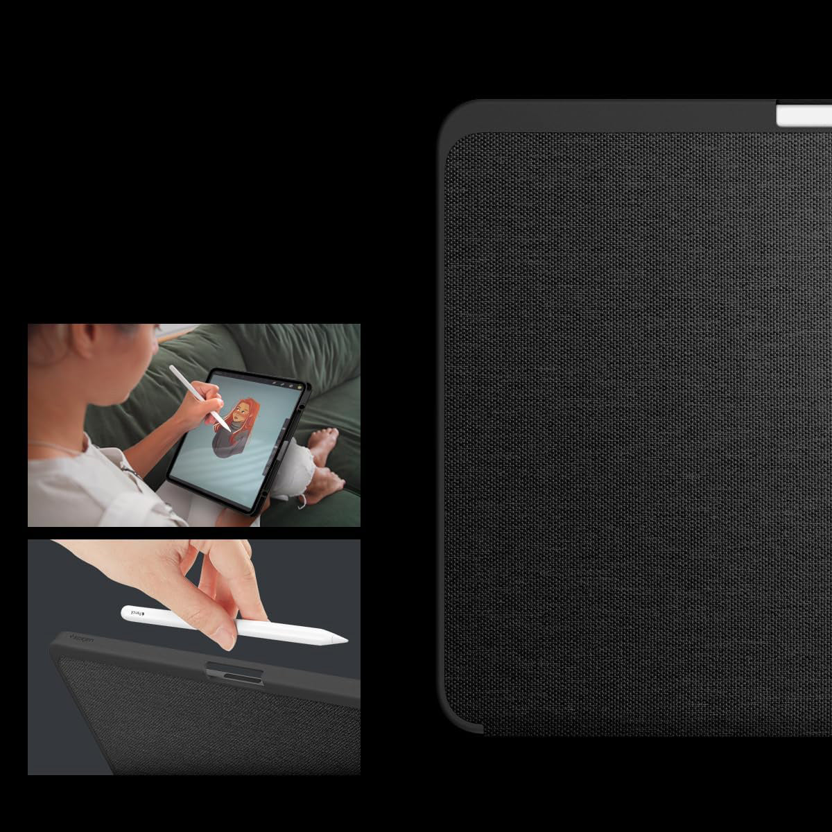 Schutzhülle für iPad Pro 13" 7 gen. 2024, Spigen Urban Fit, Schwarz