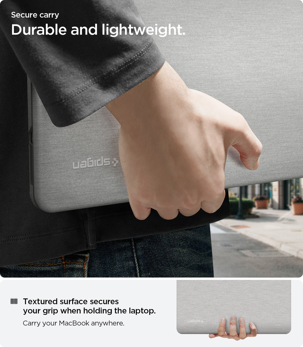 Schutzhülle für Apple MacBook Neo 13" [A18 Pro] 2026, Spigen Urban Fit, Grau (3/14)