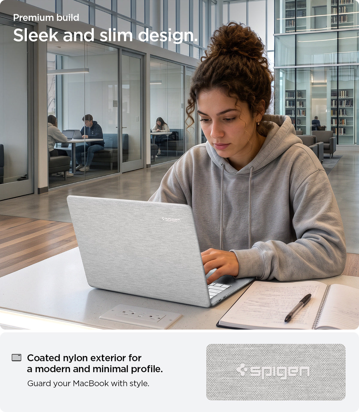 Schutzhülle für Apple MacBook Neo 13" [A18 Pro] 2026, Spigen Urban Fit, Grau (4/14)