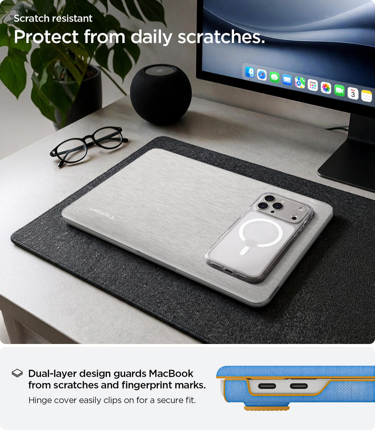 Schutzhülle für Apple MacBook Neo 13" [A18 Pro] 2026, Spigen Urban Fit, Grau (5/14)