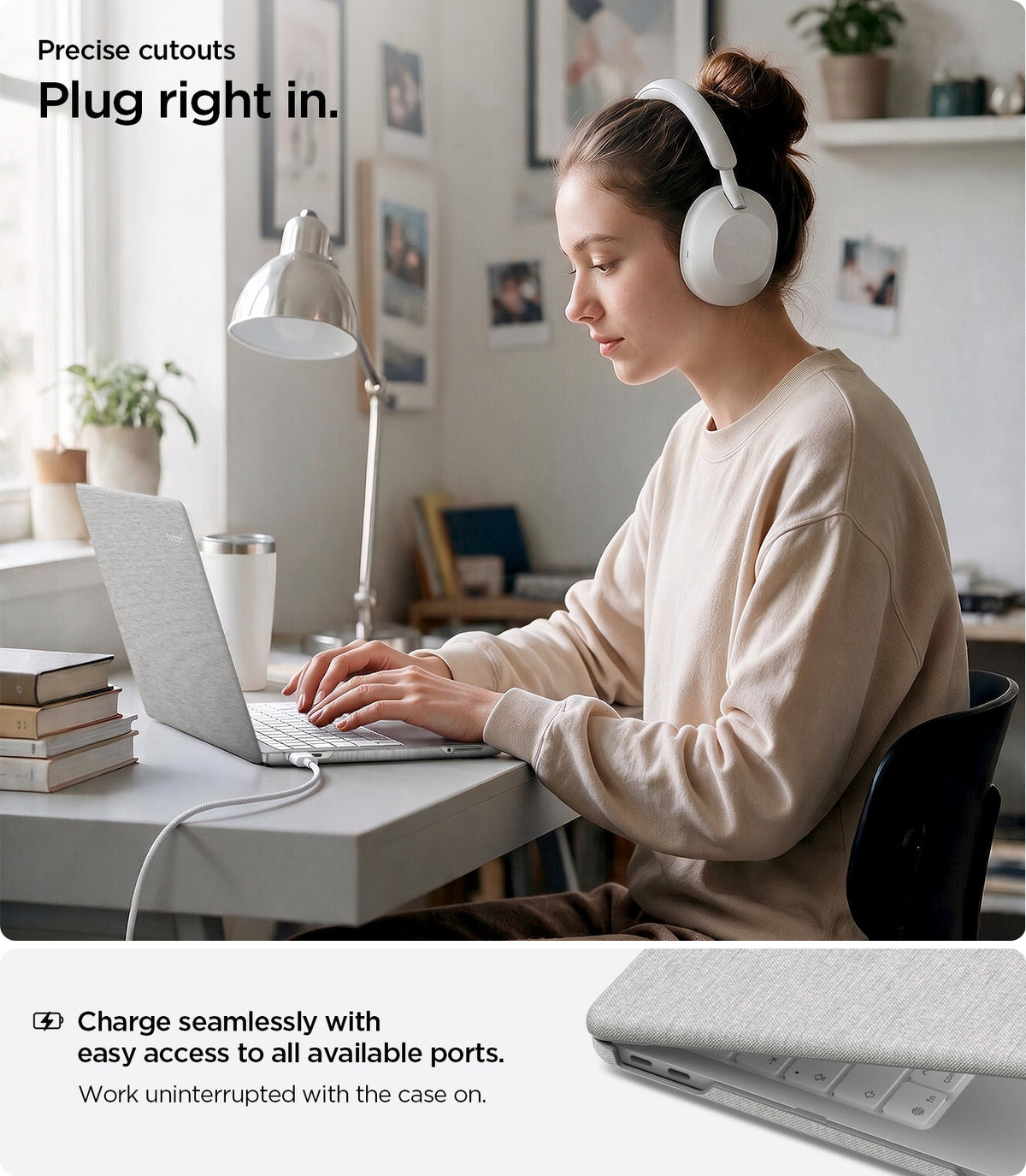 Schutzhülle für Apple MacBook Neo 13" [A18 Pro] 2026, Spigen Urban Fit, Grau (6/14)
