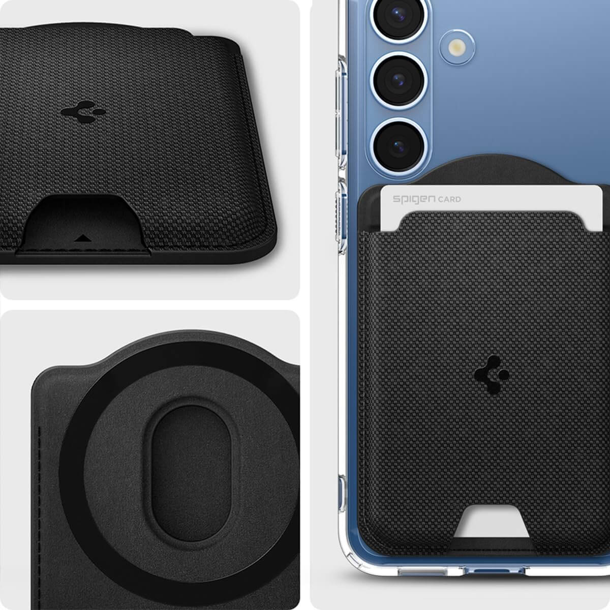 Kartenetui mit MagSafe für die Galaxy S25-Serie, Spigen Urban Fit Wallet, Schwarz