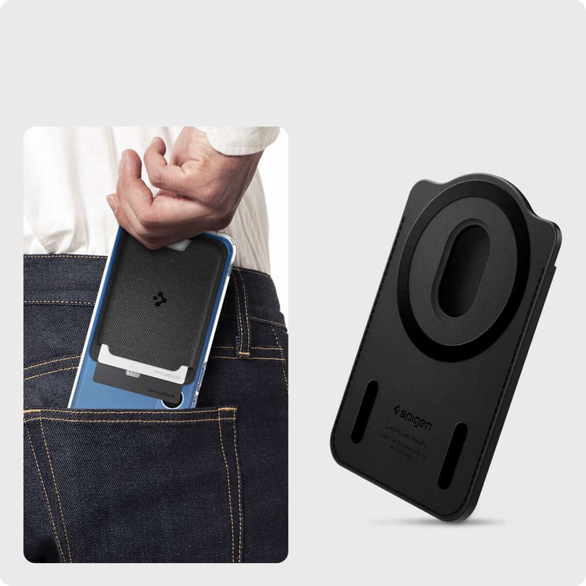 Kartenetui mit MagSafe für die Galaxy S25-Serie, Spigen Urban Fit Wallet, Schwarz