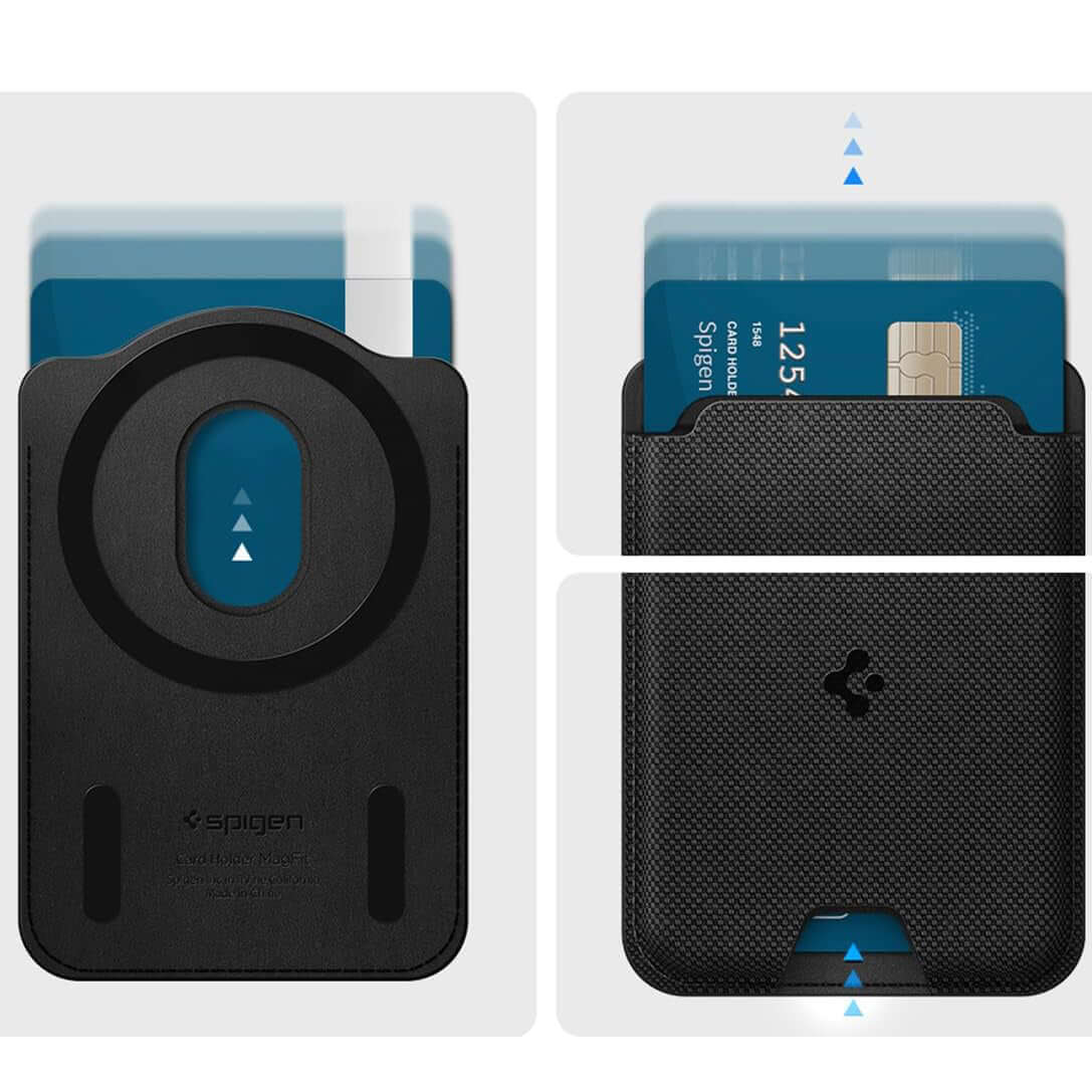 Kartenetui mit MagSafe für die Galaxy S25-Serie, Spigen Urban Fit Wallet, Schwarz