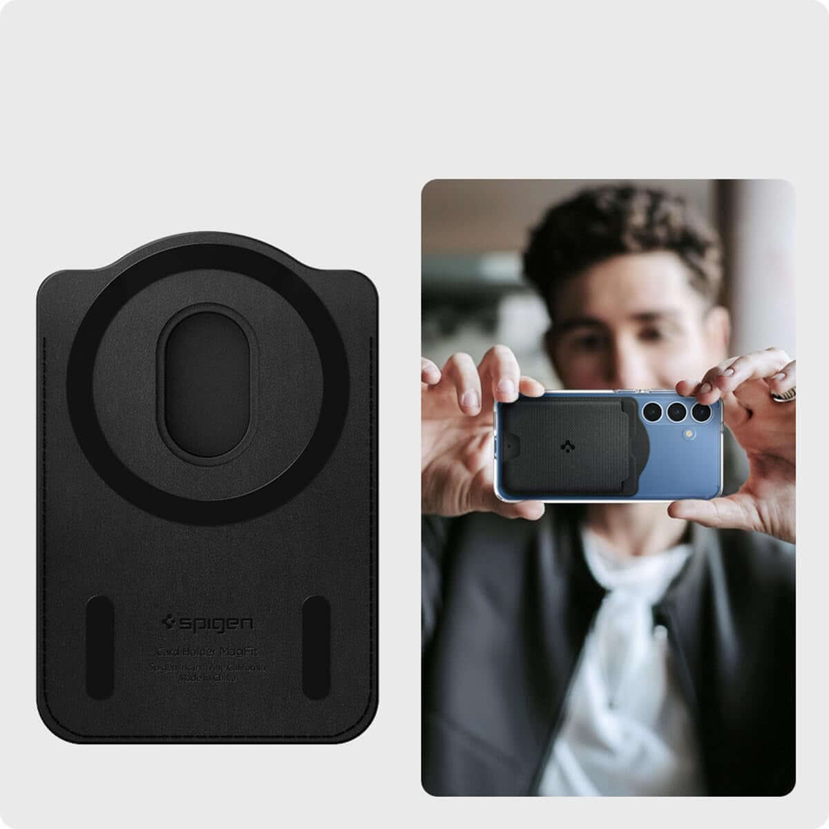 Kartenetui mit MagSafe für die Galaxy S25-Serie, Spigen Urban Fit Wallet, Schwarz