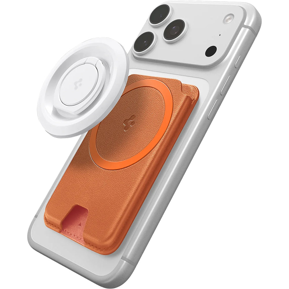 Kartenhalter für MagSafe, für 3 Karten, Spigen Valentinus Wallet, Orange