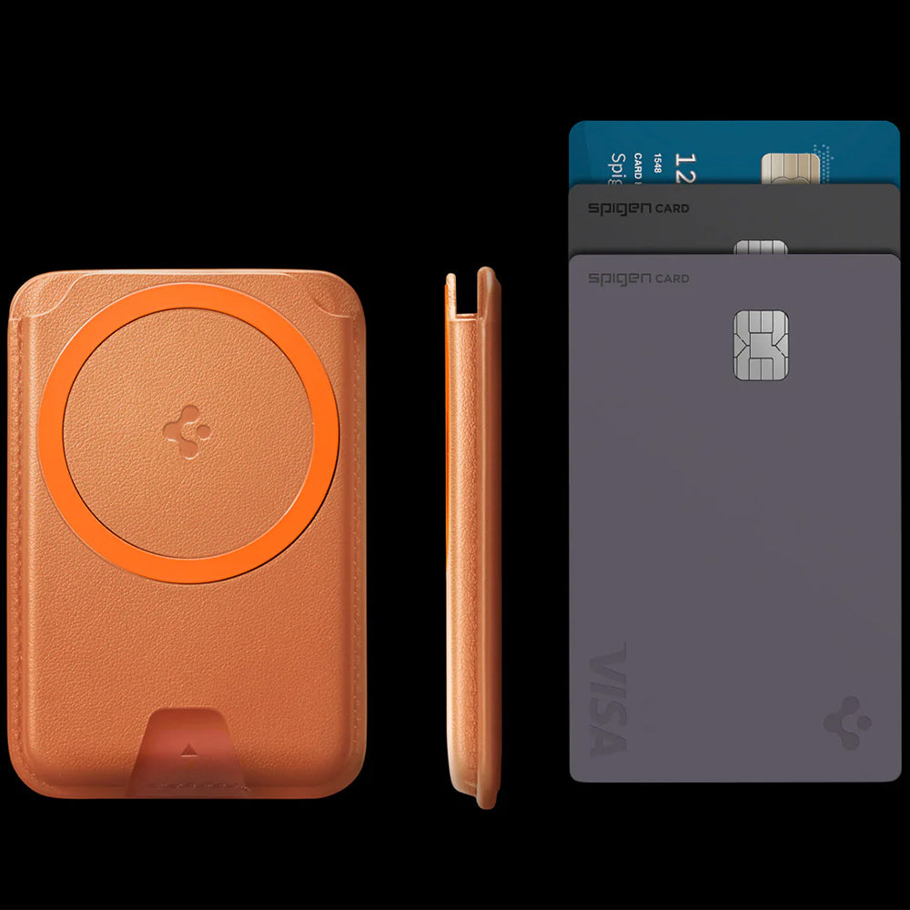 Kartenhalter für MagSafe, für 3 Karten, Spigen Valentinus Wallet, Orange