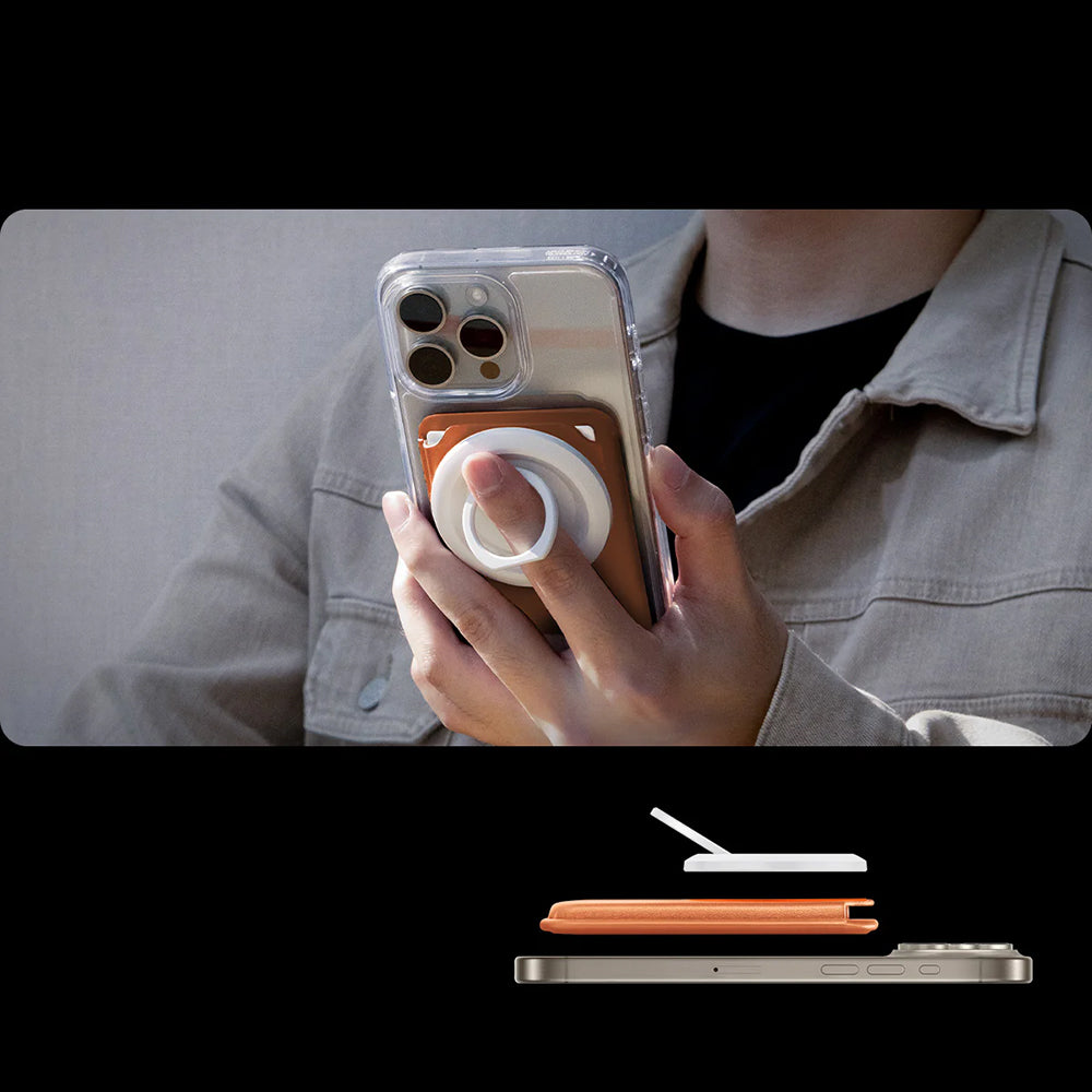 Kartenhalter für MagSafe, für 3 Karten, Spigen Valentinus Wallet, Orange