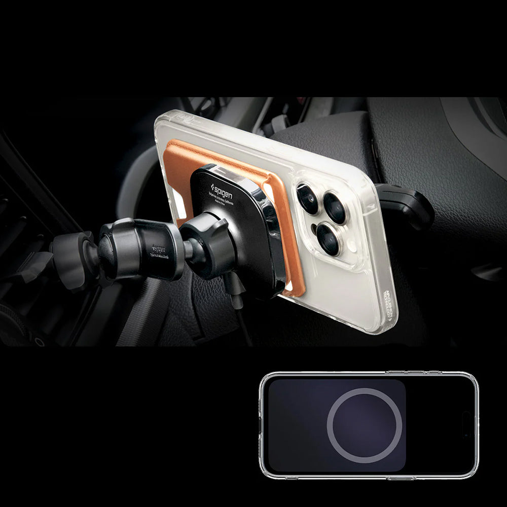 Kartenhalter für MagSafe, für 3 Karten, Spigen Valentinus Wallet, Orange