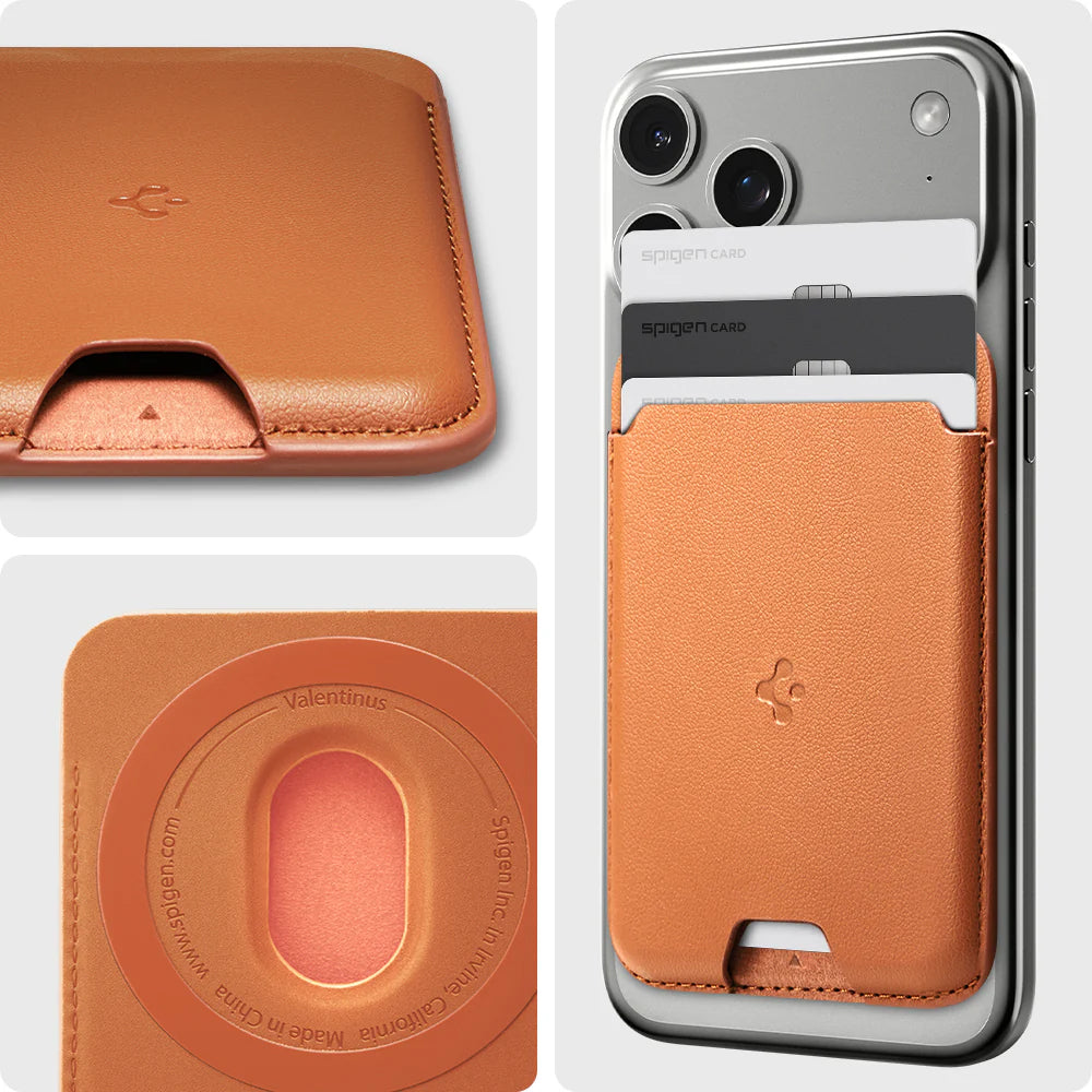 Magnetisches Kartenetui Spigen Valentinus Wallet für MagSafe, Orange